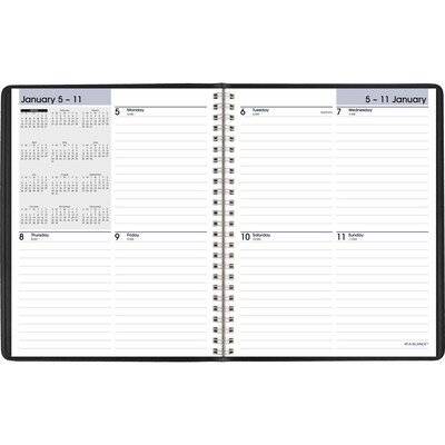 2026 AT-A-GLANCE DayMinder 7 x 8.75 Weekly Planner, Faux Leather Cover, Black (G535-00-26)