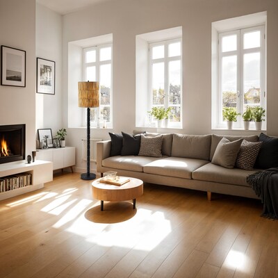 Adesso Norfolk 63"H Black Floor Lamp with Woven Paper Raffia Shade (4356-01)