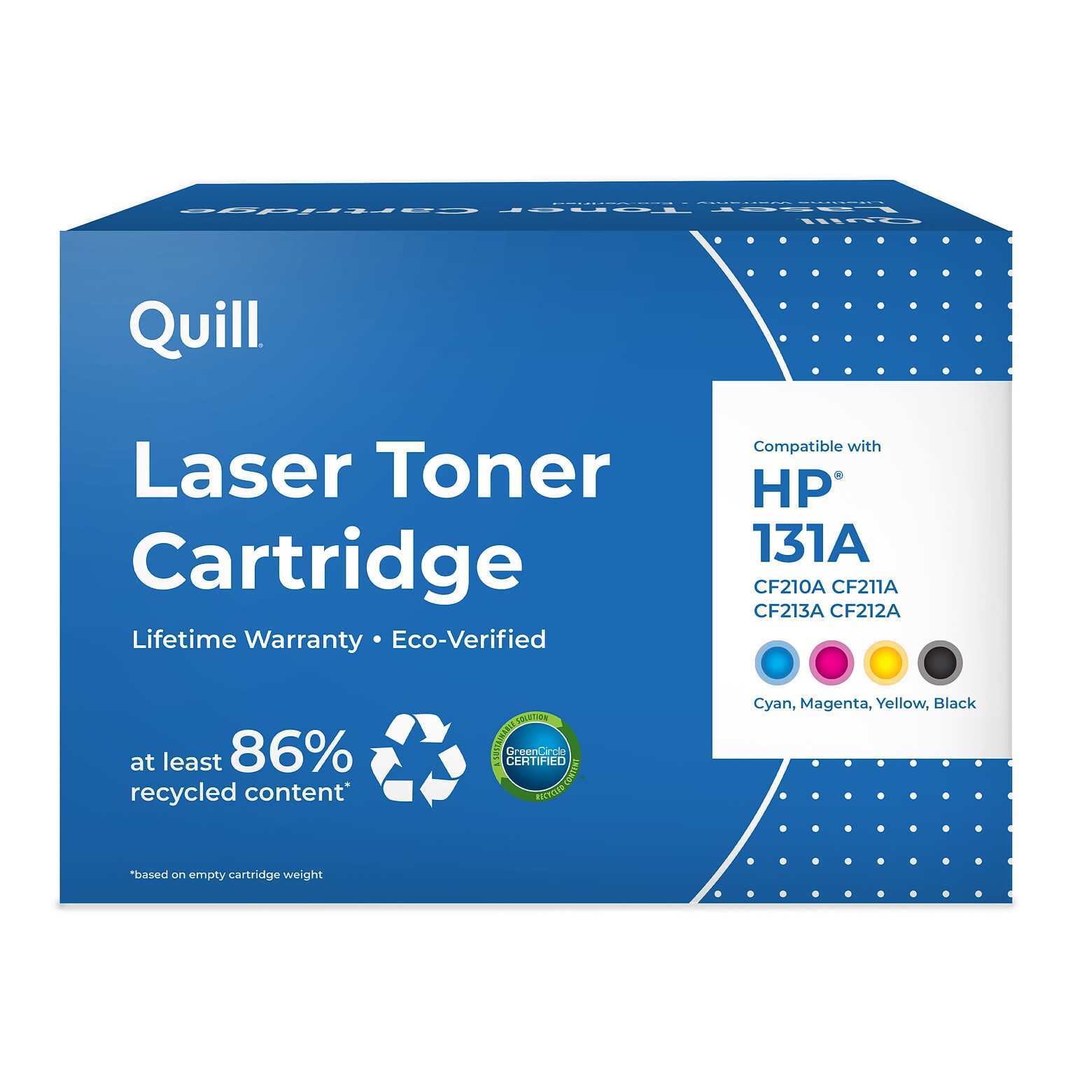 Quill Brand® Remanufactured B/C/Y/M Standard Laser Toner Cartridge Replacement for HP 131A, 4/PK (CF210AQ1)