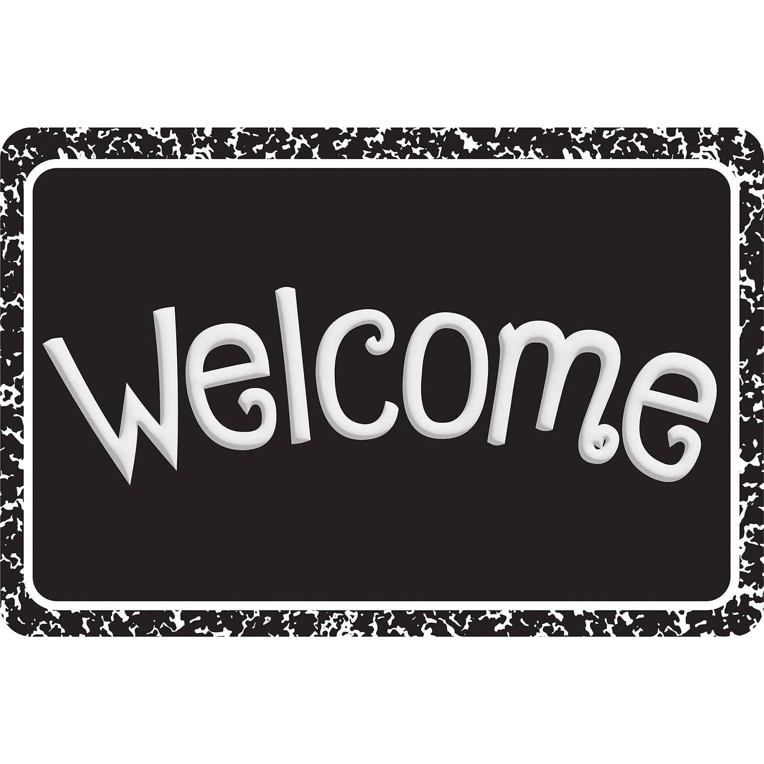 Ashley Productions The Original Fun Mat, Welcome Mat, 15.5 x 23.5, Black Composition Welcome (ASH91551)