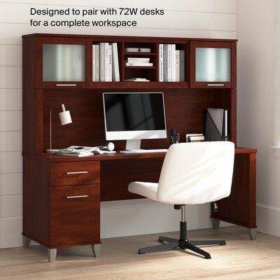 Bush Home Somerset 72" W Desk Hutch, Storage Shelves for Office Desk, Hansen Cherry (WC81711)