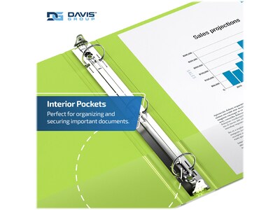 Davis Group Premium Economy 3" 3-Ring Non-View Binders, Lime Green, 6/Pack (2314-24-06)