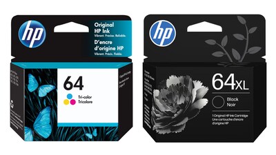 HP Original 64XL Black High-Yield Ink / 64 Tri-Color Standard Ink Cartridges (2-Pack)