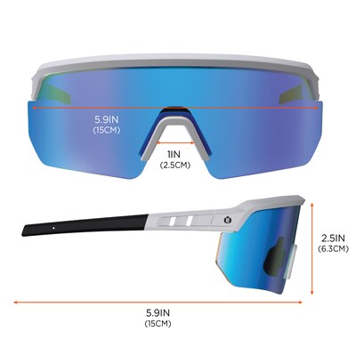 Ergodyne Skullerz AEGIR-HCMI Safety Glasses, Ice Blue Lens (55211)