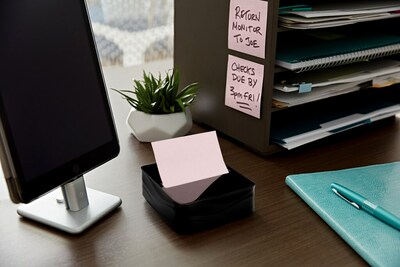 Post-it Pop-up Wave Design Dispenser with 3" x 3" Sticky Notes, Black (WAVE-330-BKVP)