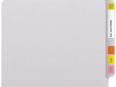 Medical Arts Press Reinforced End Tab File Folder, Straight Cut, Letter-Size, White, 50/Box (S-01501-WHT)