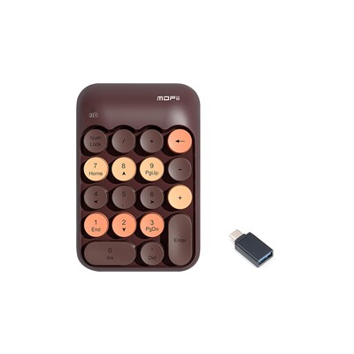 SaharaCase Retro Numeric Keypad Wireless Ergonomic Number Pad, Brown (KB43)