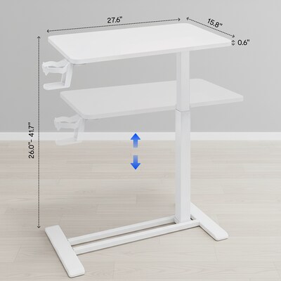 FlexiSpot H7 Overbed Table Mobile Laptop Cart, 27.6" x 15.8", White (H7W-2816)