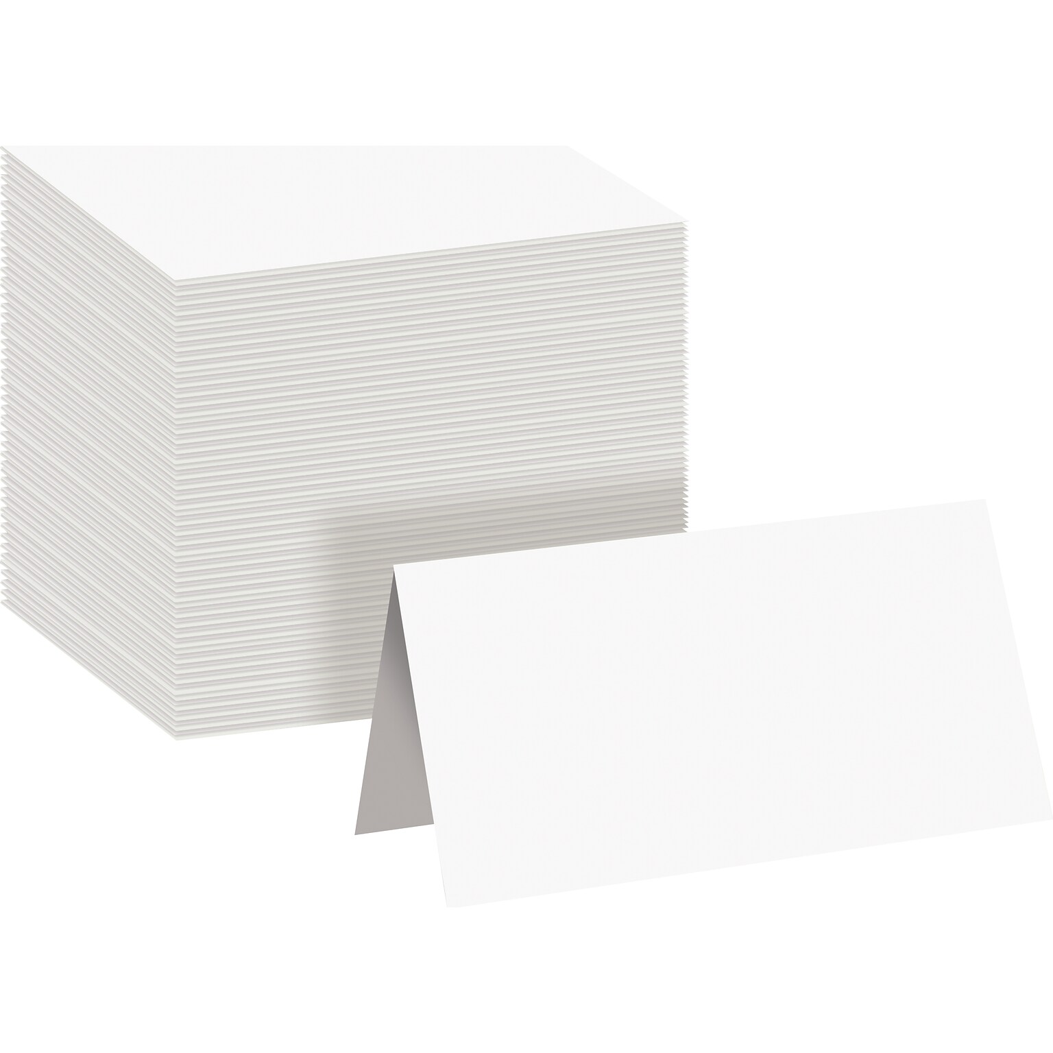 Better Office 2 x 3.5 White Table Tent Place Card, 100/Pack (64649-100PK)