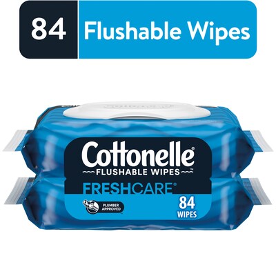 Cottonelle Flushable Wet Wipes, 42 Wipes/Pack, 2 Pack (35970)