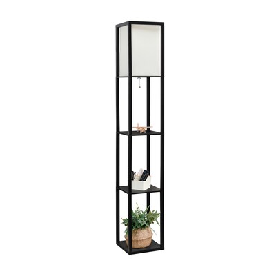 Creekwood Home Classix 62.5" Floor Lamp with Rectangular Shade, Black (CWF-3007-BK-LB)
