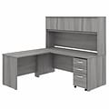 Bush Business Furniture Studio C 72W L Shaped Desk with Hutch, Mobile File Cabinet and Return, Plat