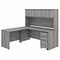 Bush Business Furniture Studio C 72"W L Shaped Desk with Hutch, Mobile File Cabinet and Return, Platinum Gray (STC006PGSU)