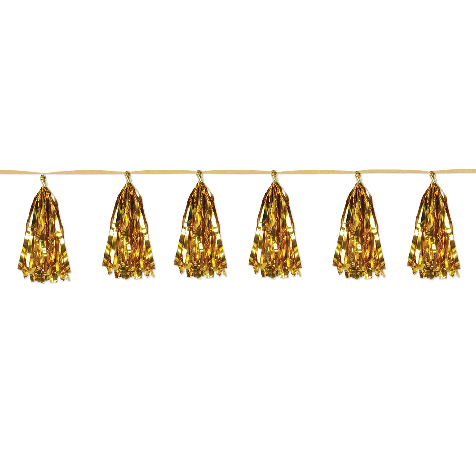 Beistle Metallic Tassel Garland, Gold, 2/Pack (59927-GD)