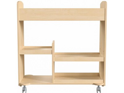 Flash Furniture Bright Beginnings Mobile 18-Section Storage Cart, 31.75"H x 33.25"W x 15.75"D, Natural Birch Plywood