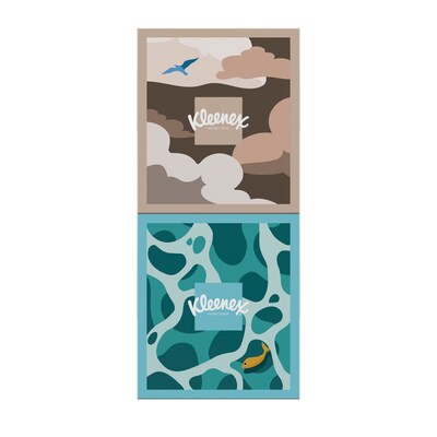 Kleenex Cooling + Aloe Facial Tissue, 2-ply, 50 Tissues/Box, 4 Boxes/Pack (56523)