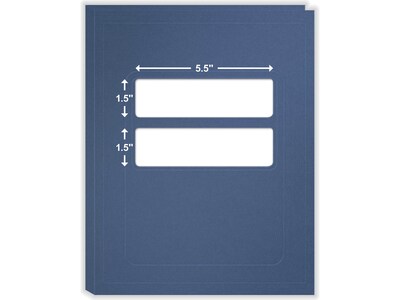 ComplyRight Double-Window Tax Presentation Folder, Midnight Blue, 50/Pack (FMB32)