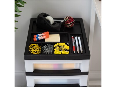 Iris 5-Drawer Storage Cart, Black/Translucent White (585006)