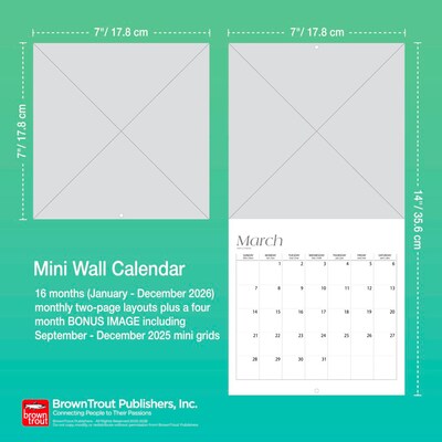2026 BrownTrout German Shepherds 7" x 7" Monthly Wall Calendar (9798330707690)