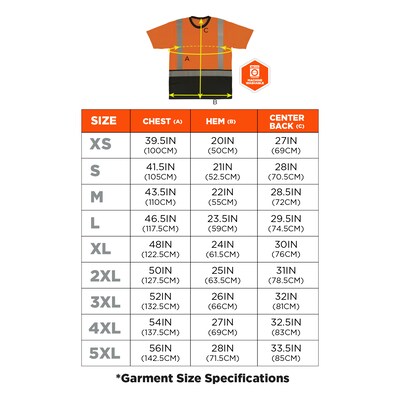 Ergodyne GloWear 8286BK High Visibility Short Sleeve Black Bottom T-Shirt, ANSI Type R Class 2, Orange, Large (22194)