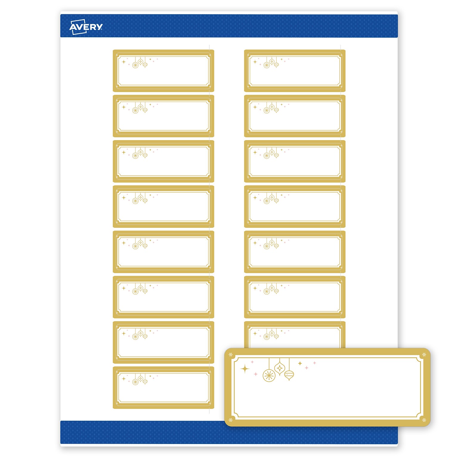Avery Rectangle Multipurpose Labels, 1 x 2-5/8, White, 160/Pack (19479370533)