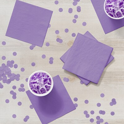 Creative Converting Touch of Color Beverage Napkins, 2-ply, Luscious Lavender Purple, 600/Carton (139186154)