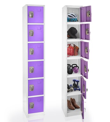 AdirOffice 72 6-Tier Purple Storage Locker, 4/Pack (629-206-PUR-4PK)