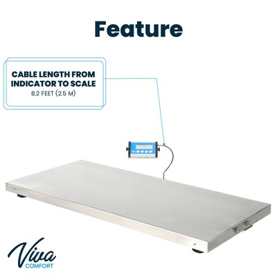 Viva Comfort ME904 Veterinary Scale with Wheels, 660 lbs. Capacity, White (ADI904-04-MK)