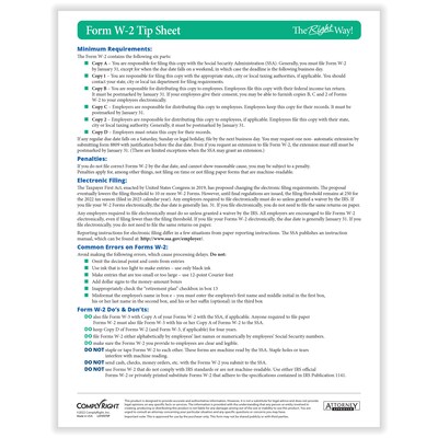 ComplyRight TaxRight 2023 W-2 Tax Form Kit with Envelopes, 6-Part, 50/Pack (SC5650E)
