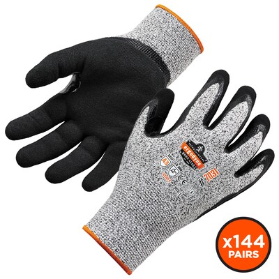 Ergodyne ProFlex 7031 Nitrile Coated Cut-Resistant Gloves, Medium, A3 Cut Level, Gray, 144 Pairs (17883)