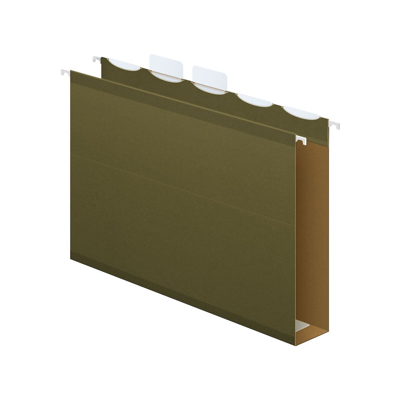 Pendaflex Ready-Tab Reinforced Recycled Hanging File Folder, 2 Expansion, 5-Tab Tab, Letter Size, Green, 20/Box (42701)