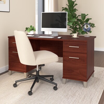 Bush Home Somerset 60 W Office Computer Desk with Drawers, Hansen Cherry (WC81728K)