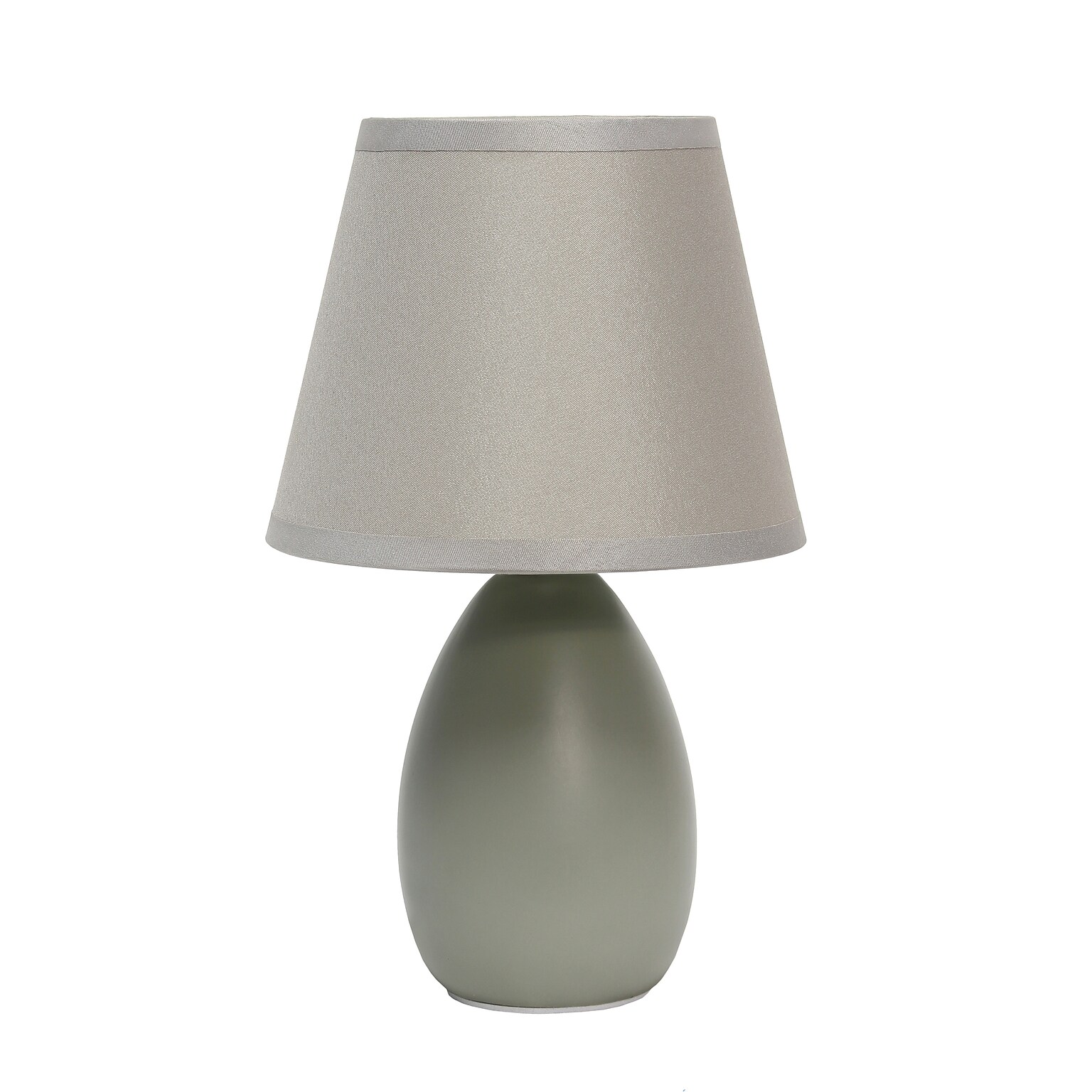 Creekwood Home Nauru 9.45 Traditional Petite Ceramic Oblong Bedside Table Desk Lamp, Gray (CWT-2005-GY)