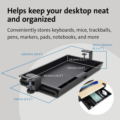 Kensington Clamp-On Storage Drawer, Black (K52175WW)