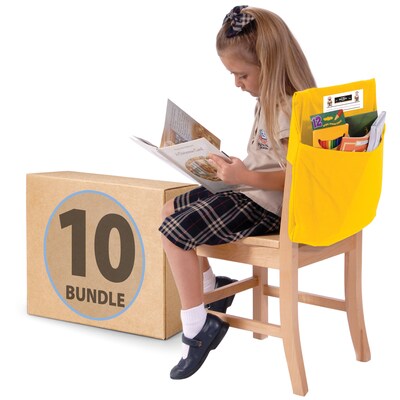 Seat Sack Polyester Seat Storage, 10" x 17" x 18", Yellow, 10/Pack (40117BUNDLE)