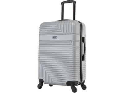 InUSA Resilience 24 Hardside Suitcase, 4-Wheeled Spinner, TSA Checkpoint Friendly, Silver (IURES00M