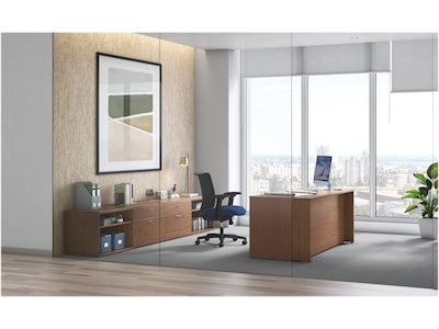 HON Mod 72W Double-Pedestal Desk, Sepia Walnut (HLPLDS72PSSE1)