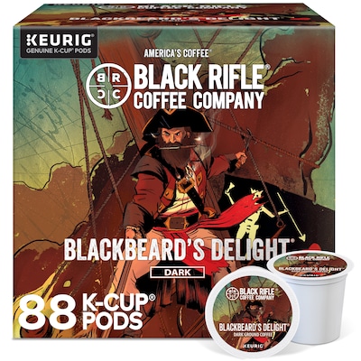 Black Rifle Coffee Company, Blackbeard’s Delight, Single Serve Keurig K-Cup Pods, Dark Roast Coffee, 88 Count (4 Packs of 22)