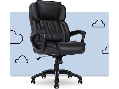 Serta Garret Ergonomic Bonded Leather Swivel Executive Chair, Space Black (43520E)