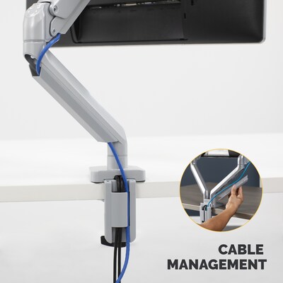 Fellowes Platinum Series Adjustable Arm, Up to 32" Monitor, Silver (8056401)