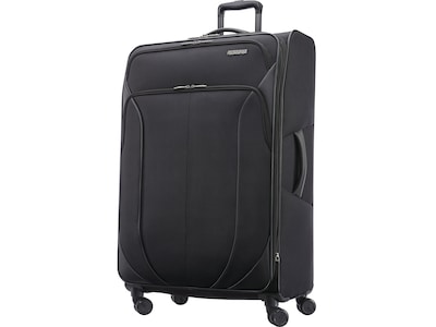 American Tourister 4 Kix 2.0 Polyester 4-Wheel Spinner Luggage, Black (142354-1041)