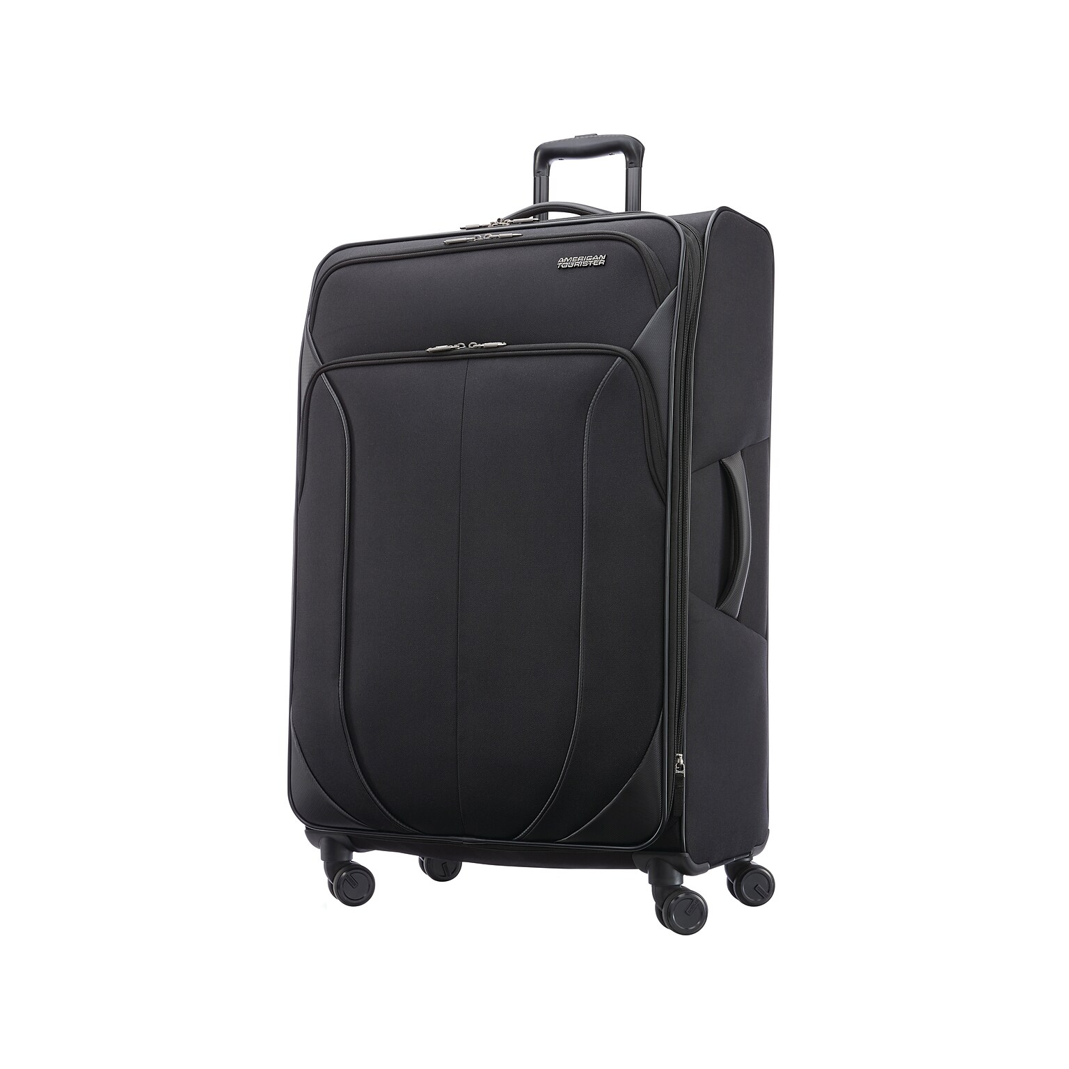 American Tourister 4 Kix 2.0 Polyester 4-Wheel Spinner Luggage, Black (142354-1041)