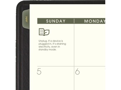 2025 AT-A-GLANCE Recycled 7" x 8.75" Monthly Planner, Faux Leather Cover, Black (70-120G-05-25)
