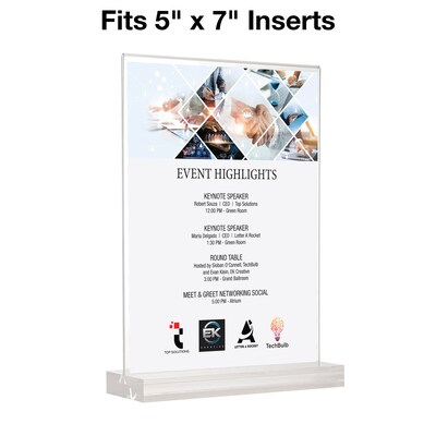 Global Printed Products Generic Holder, 5" x 7", Vertical, Table Top/Countertop, Clear Acrylic (SGNH-AB-5X7)