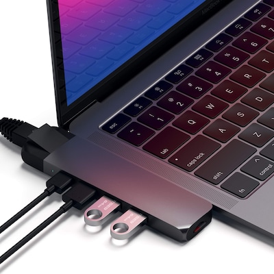 Satechi Aluminum Type-C Pro Hub Adapter with Ethernet, Space Gray (ST-TCPHEM)