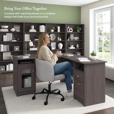 Bush Furniture Cabot 60"W L Shaped Desk, Heather Gray (WC31730-03K)