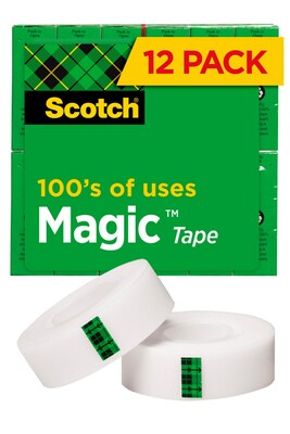 Scotch® Magic™ Invisible Tape Refill, 3/4 x 27.77 yds., 12 Rolls (810K12)