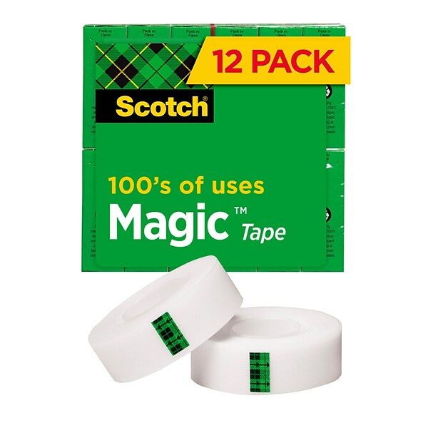 Scotch® Magic™ Invisible Tape Refill, 3/4 x 27.77 yds., 12 Rolls (810K12)