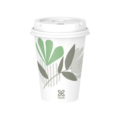 Dixie Pathways Poly Paper Hot Cups, 12 oz., White, 1000/Carton (2342PATH)