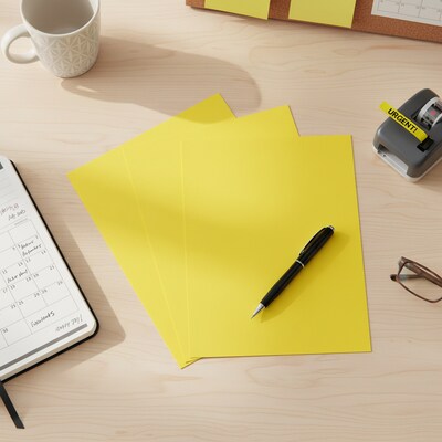 Staples Brights Multipurpose Paper, 24 lbs., 8.5" x 11", Yellow, 500/Ream (20102)